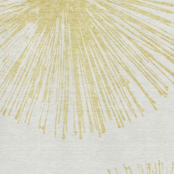 HomeRoots 5' X 8' Beige and Ivory Abstract Area Rug - Washable, UV Protected, Perfect for Busy Homes & Style 653520