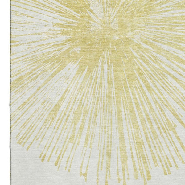 HomeRoots 8' X 10' Washable Beige and Ivory Abstract Area Rug with UV Protection for Stylish, Durable Living Spaces 653522