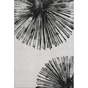 HomeRoots 10' X 14' Black And Ivory Abstract Area Rug - Stylish, Washable, UV-Protected for Busy Homes! 653530