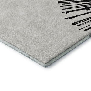 HomeRoots 10' X 14' Black And Ivory Abstract Area Rug - Stylish, Washable, UV-Protected for Busy Homes! 653530