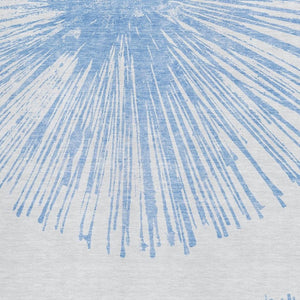 HomeRoots 8' X 10' Denim Blue Abstract Washable Area Rug - UV Protected, Stain-Resistant for Easy Care & Style 653534