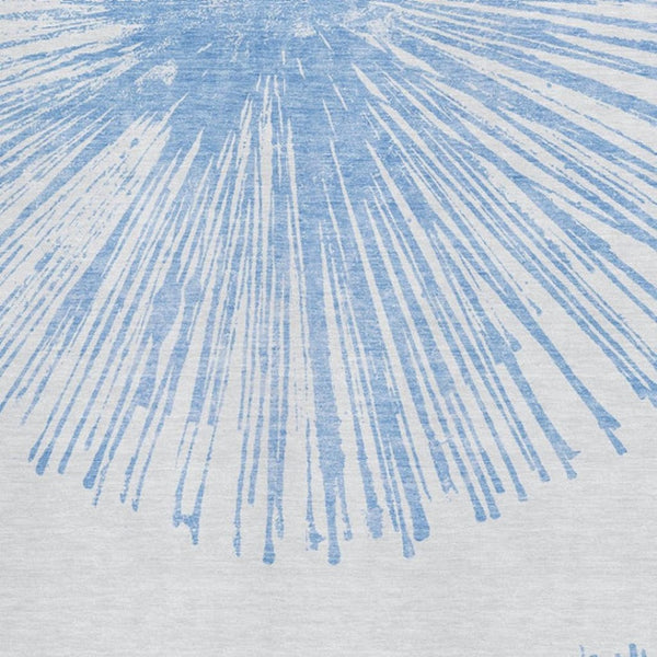 HomeRoots 8' X 10' Denim Blue Abstract Washable Area Rug - UV Protected, Stain-Resistant for Easy Care & Style 653534