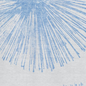 HomeRoots 8' X 10' Denim Blue Abstract Washable Area Rug - UV Protected, Stain-Resistant for Easy Care & Style 653534