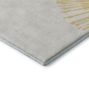 HomeRoots 8' X 10' Gold and Ivory Abstract Washable Area Rug – Stylish, Stain-Resistant, UV-Protected Elegance 653540