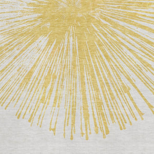 HomeRoots 8' X 10' Gold and Ivory Abstract Washable Area Rug – Stylish, Stain-Resistant, UV-Protected Elegance 653540