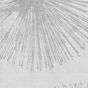 HomeRoots 5' Gray and Ivory Abstract Washable Area Rug – Durable, Stain Resistant, UV Protected for Modern Spaces 653544