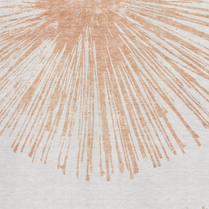 HomeRoots 8' X 10' Salmon and Ivory Abstract Area Rug - Washable, Stain-Resistant, UV-Protected for Homes 653552