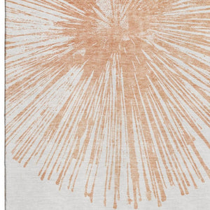 HomeRoots 8' X 10' Salmon and Ivory Abstract Area Rug - Washable, Stain-Resistant, UV-Protected for Homes 653552