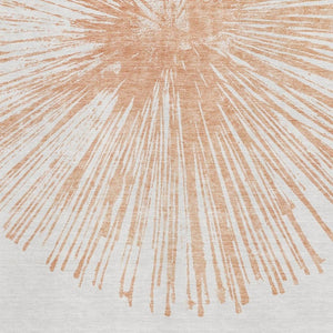 HomeRoots 9' X 12' Salmon and Ivory Abstract Area Rug – Durable, Washable, UV-Protected for Family Spaces 653553