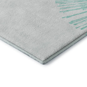 HomeRoots 10' X 14' Teal And Ivory Abstract Area Rug - Washable, UV-Protected, Stain-Resistant & Stylish! 653560