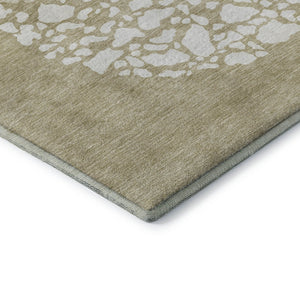 HomeRoots 8' X 10' Beige and Ivory Abstract Washable Area Rug with UV Protection for Stylish, Busy Homes 653564