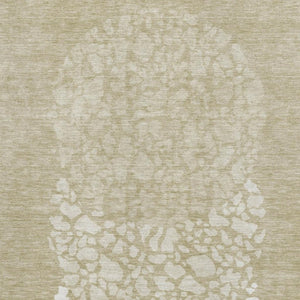 HomeRoots 9' X 12' Beige and Ivory Abstract Washable Area Rug with UV Protection for High-Traffic Spaces 653565