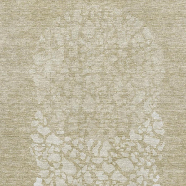 HomeRoots 9' X 12' Beige and Ivory Abstract Washable Area Rug with UV Protection for High-Traffic Spaces 653565