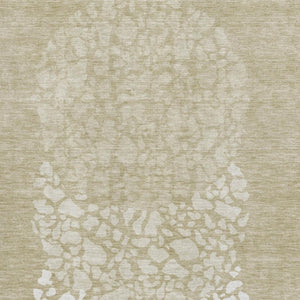 HomeRoots 10' X 14' Abstract Beige and Ivory Washable Area Rug – Durable, UV-Protected, Stain-Resistant Design! 653566