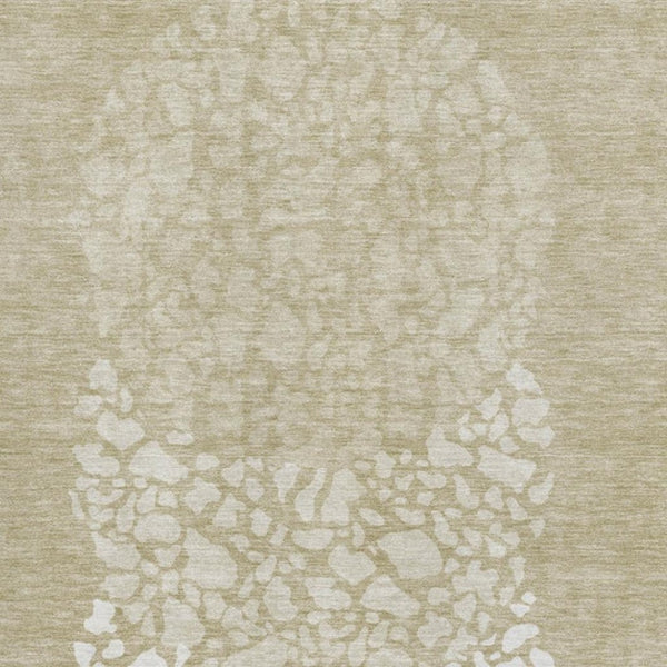 HomeRoots 10' X 14' Abstract Beige and Ivory Washable Area Rug – Durable, UV-Protected, Stain-Resistant Design! 653566