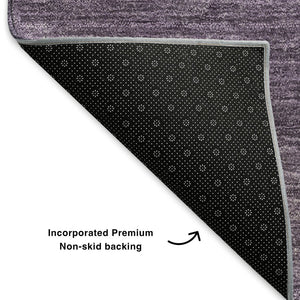 HomeRoots 5' x 8' Modern Eggplant and Ivory Abstract Area Rug - Washable, Stain Resistant, UV Protected Design 653580