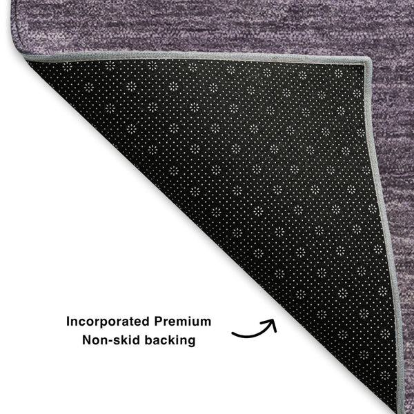 HomeRoots 5' x 8' Modern Eggplant and Ivory Abstract Area Rug - Washable, Stain Resistant, UV Protected Design 653580