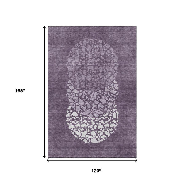 HomeRoots 10' X 14' Eggplant Abstract Area Rug - Modern, Stain-Resistant, UV Protected, Perfect for Any Room! 653584