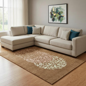 HomeRoots 8' X 10' Chili Red & Ivory Abstract Area Rug - Washable, Durable, UV-Protected for Modern Spaces 653594