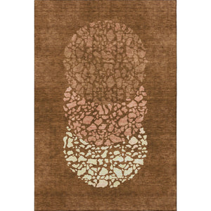 HomeRoots 8' X 10' Chili Red & Ivory Abstract Area Rug - Washable, Durable, UV-Protected for Modern Spaces 653594