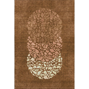 HomeRoots 9' X 12' Chili Red & Ivory Abstract Area Rug - Durable, Washable, Stain Resistant with UV Protection! 653595