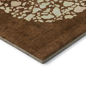 HomeRoots 9' X 12' Chili Red & Ivory Abstract Area Rug - Durable, Washable, Stain Resistant with UV Protection! 653595