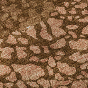 HomeRoots 9' X 12' Chili Red & Ivory Abstract Area Rug - Durable, Washable, Stain Resistant with UV Protection! 653595
