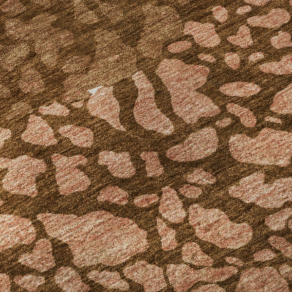 HomeRoots 9' X 12' Chili Red & Ivory Abstract Area Rug - Durable, Washable, Stain Resistant with UV Protection! 653595