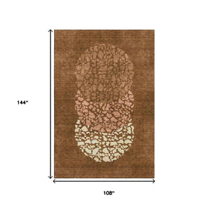 HomeRoots 9' X 12' Chili Red & Ivory Abstract Area Rug - Durable, Washable, Stain Resistant with UV Protection! 653595