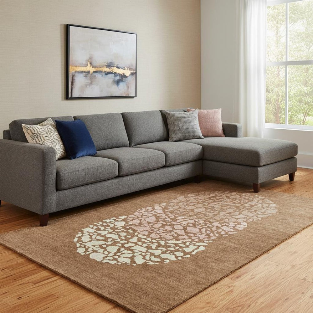 HomeRoots 9' X 12' Chili Red & Ivory Abstract Area Rug - Durable, Washable, Stain Resistant with UV Protection! 653595