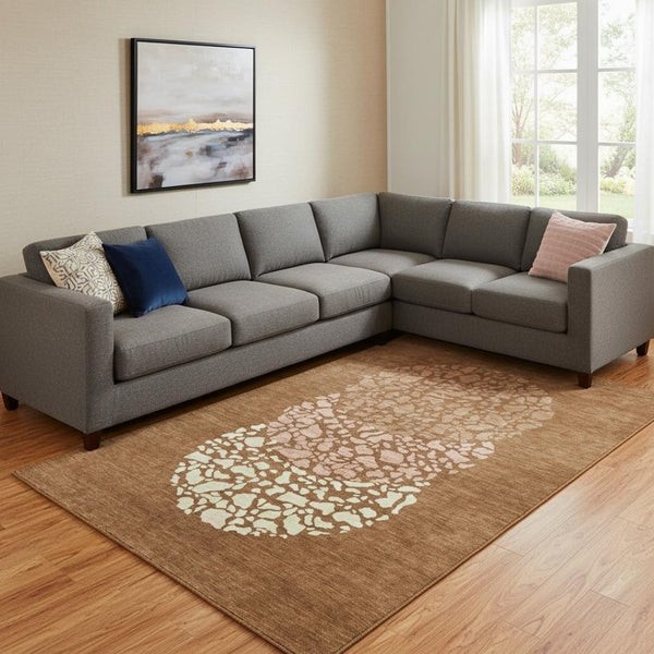 HomeRoots 10' X 14' Chili Red Abstract Area Rug - Washable, UV Protected, Durable Design for Homes & Style 653596