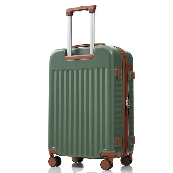 English Elm Luggage 3 Piece Abs Hard Shell Set with Usb Port Front Access and Spinner Wheels Green N726P307555E