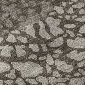 HomeRoots 10' X 14' Taupe And Ivory Abstract Area Rug - Durable, Washable, UV-Protected for Modern Spaces 653608
