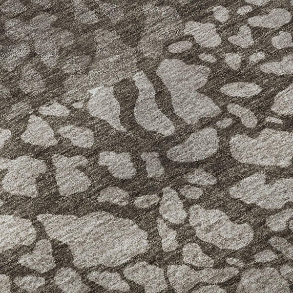 HomeRoots 10' X 14' Taupe And Ivory Abstract Area Rug - Durable, Washable, UV-Protected for Modern Spaces 653608