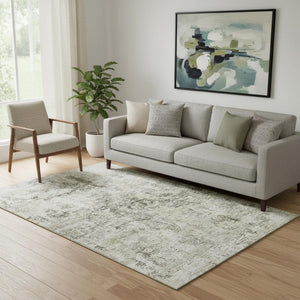 HomeRoots 5' X 8' Versatile Taupe Beige and Gray Abstract Area Rug - Stain-Resistant, UV Protected Design! 653610