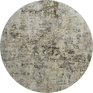 HomeRoots 8' Taupe Beige and Gray Abstract Area Rug - Washable, UV-Protected, Durable for Family Spaces 653611