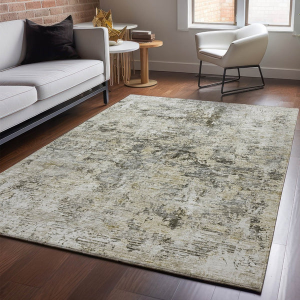 HomeRoots 10' Taupe Beige & Gray Abstract Washable Area Rug - UV Protected, Stain Resistant, Perfect for Homes! 653614