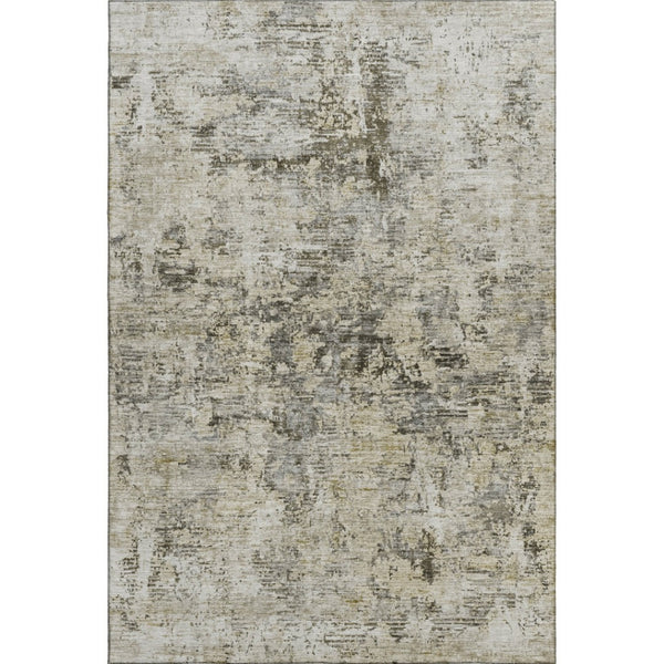 HomeRoots 10' Taupe Beige & Gray Abstract Washable Area Rug - UV Protected, Stain Resistant, Perfect for Homes! 653614