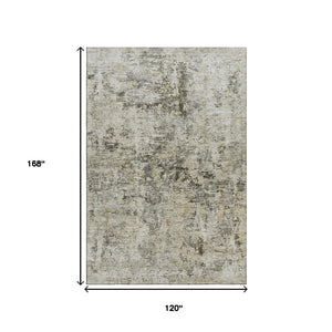 HomeRoots 10' Taupe Beige & Gray Abstract Washable Area Rug - UV Protected, Stain Resistant, Perfect for Homes! 653614