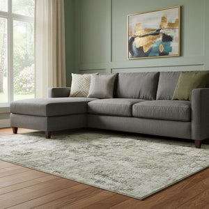 HomeRoots 10' Taupe Beige & Gray Abstract Washable Area Rug - UV Protected, Stain Resistant, Perfect for Homes! 653614