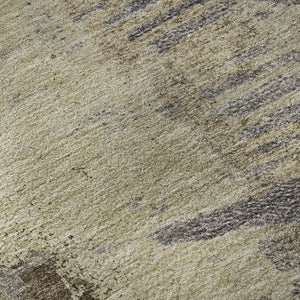 HomeRoots 8' Washable Round Rug in Brown, Beige & Gray - Abstract Design with UV Protection & Stain Resistance 653617
