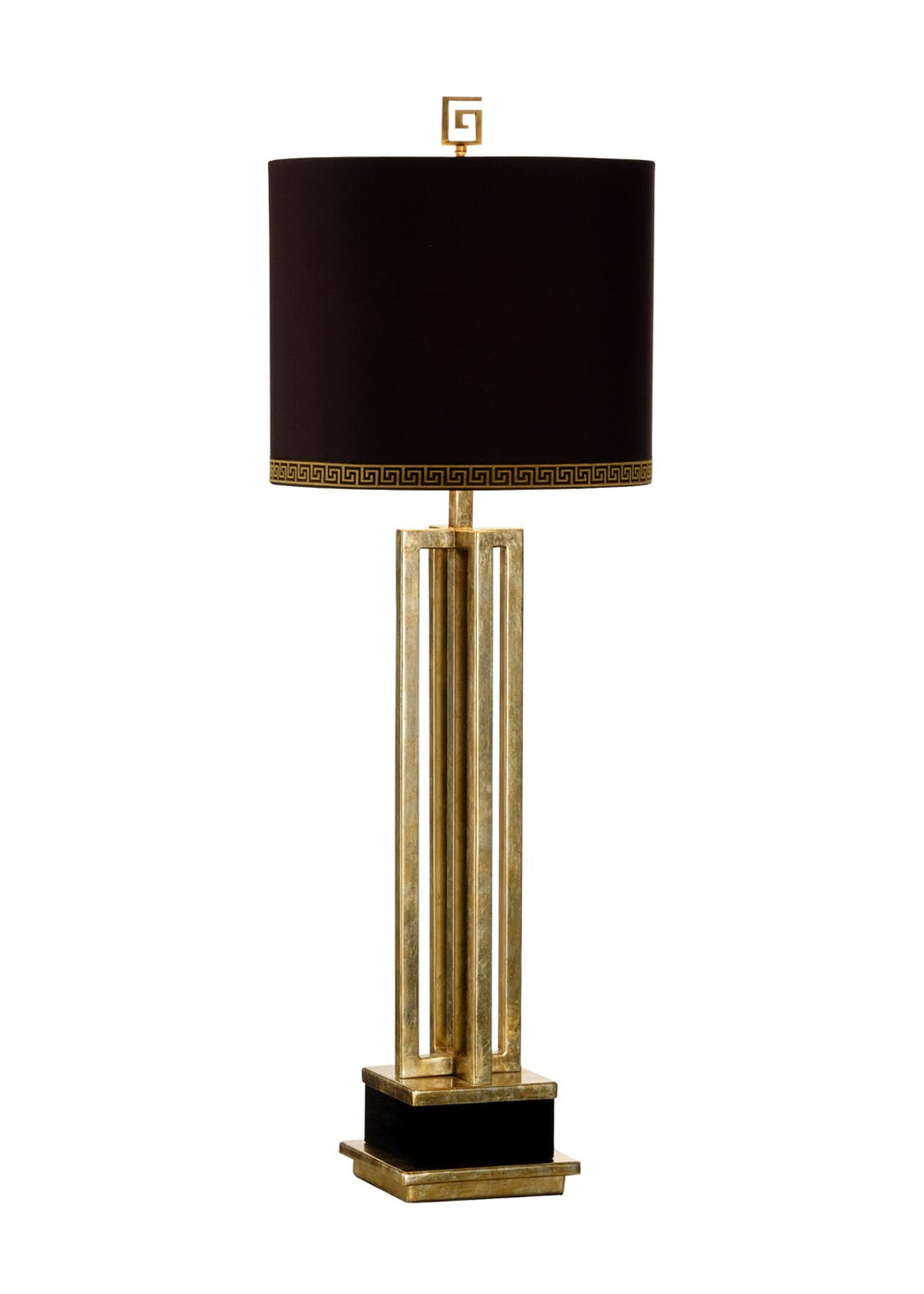 Wildwood Brass Antiqued Frame Lamp With Black Crystal Accent — 33" Ambient Bedside Lighting For Modern DéCor 65362