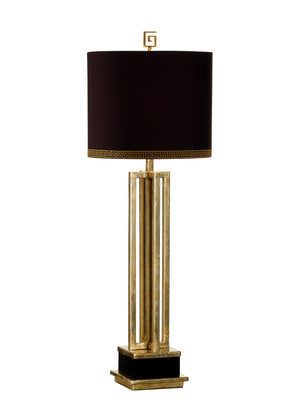 Wildwood Brass Antiqued Frame Lamp With Black Crystal Accent — 33" Ambient Bedside Lighting For Modern DéCor 65362