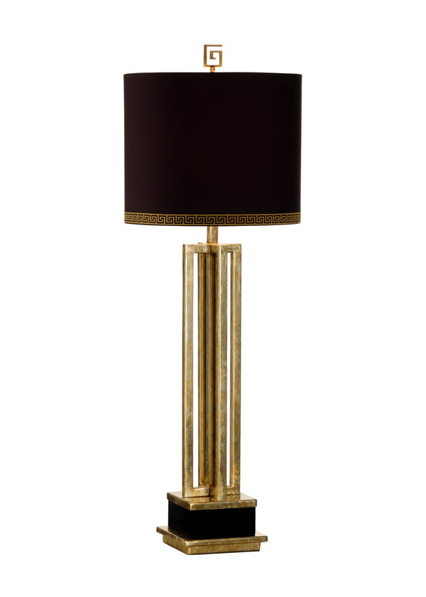 Wildwood Brass Antiqued Frame Lamp With Black Crystal Accent — 33" Ambient Bedside Lighting For Modern DéCor 65362