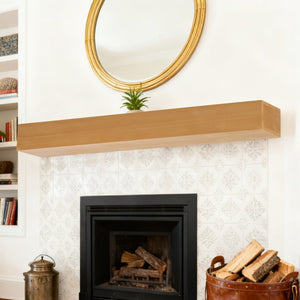 English Elm 60'' Solid Fir Wood Fireplace Mantel Floating Shelf for Farmhouse Living Room Decor Light Brown W2640P386627