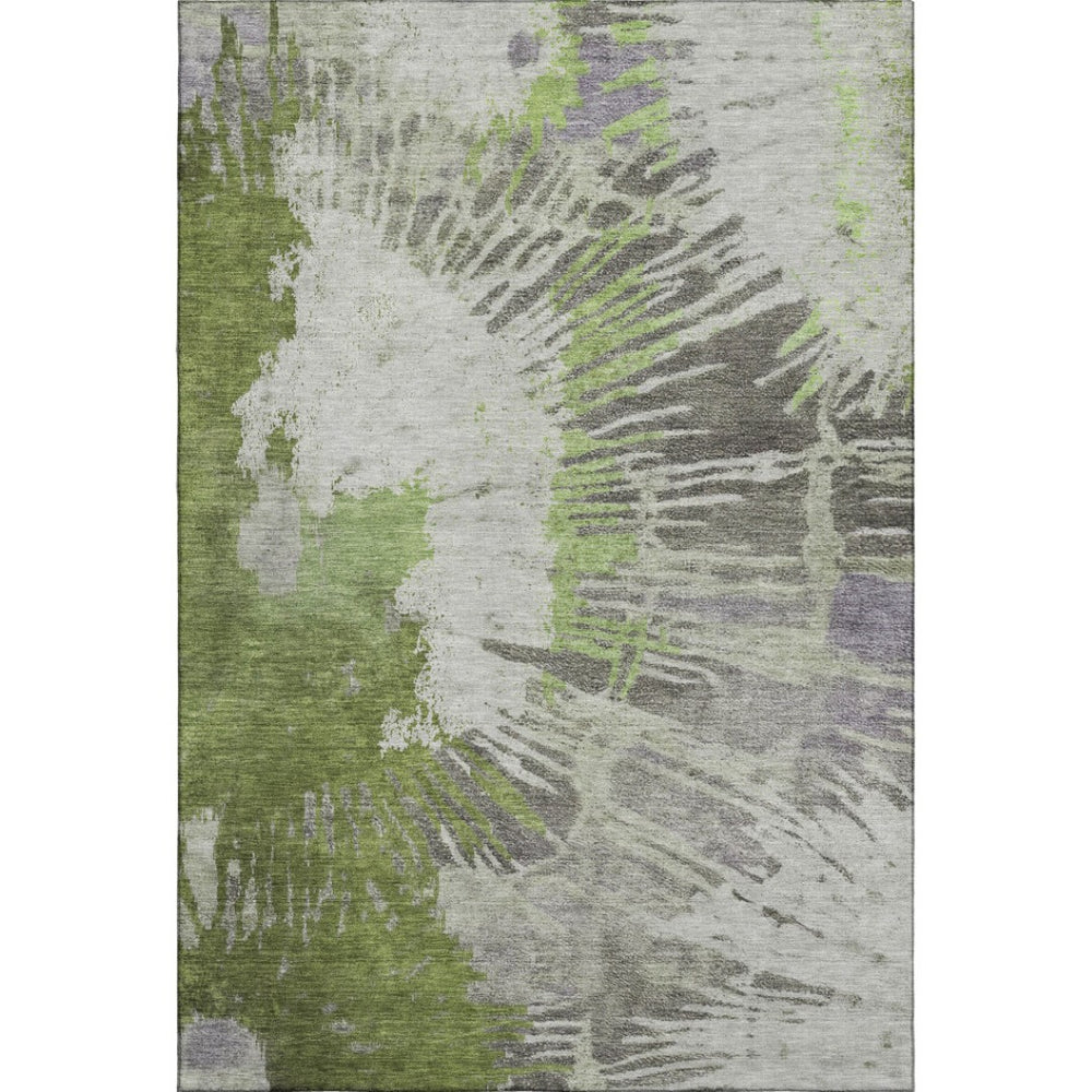 HomeRoots 5' X 8' Stylish Olive Green Area Rug – Washable, Stain Resistant, UV Protected for Busy Homes! 653628