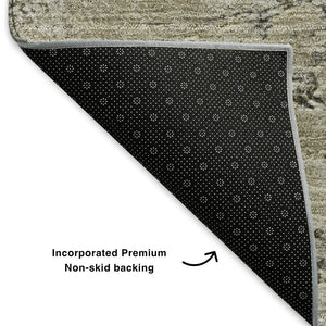 HomeRoots 8' X 10' Modern Abstract Washable Area Rug – Durable, Stain Resistant, UV Protected for Homes 653648