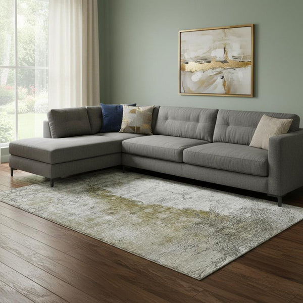 HomeRoots 8' X 10' Modern Abstract Washable Area Rug – Durable, Stain Resistant, UV Protected for Homes 653648