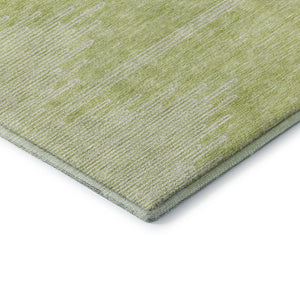 HomeRoots 5' X 8' Artichoke Green And Ivory Abstract Area Rug – Washable, UV Protected, Stain Resistant Design 653661