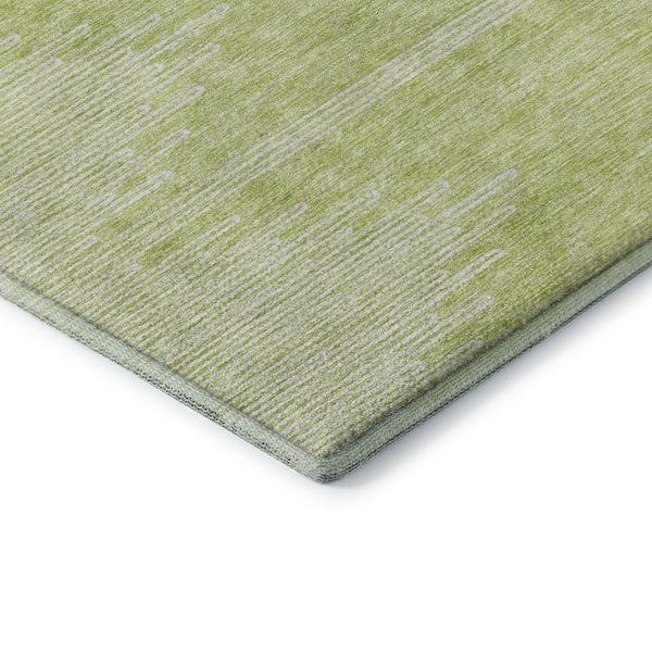 HomeRoots 5' X 8' Artichoke Green And Ivory Abstract Area Rug – Washable, UV Protected, Stain Resistant Design 653661